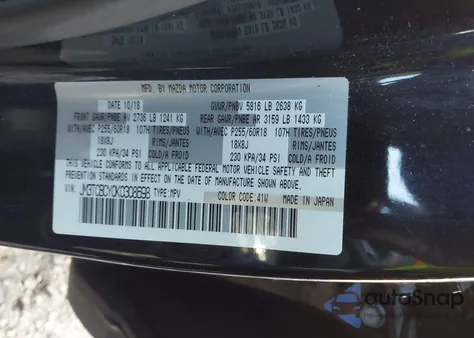 2019 Mazda Cx-9 Touring from USA, damaged, VIN JM3TCBCY0K0308698